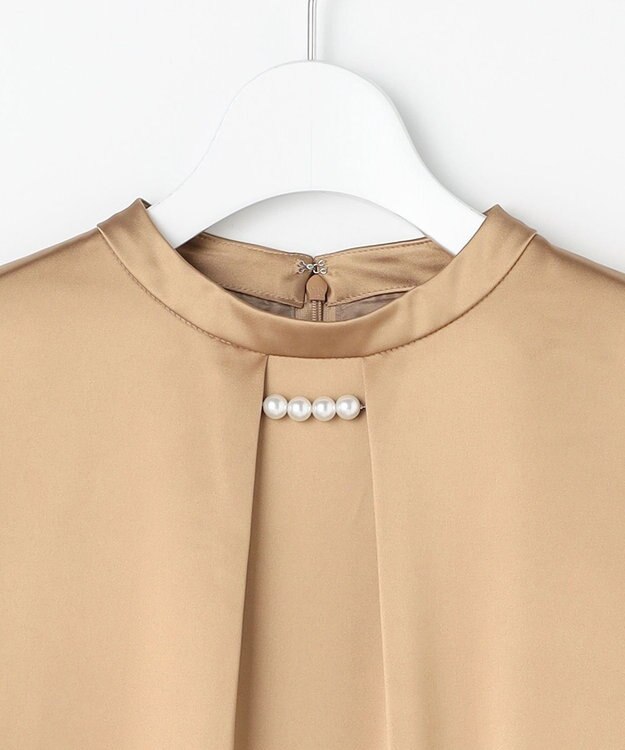 J.PRESS LADIES ノーブルサテン ワンピース キャメル系