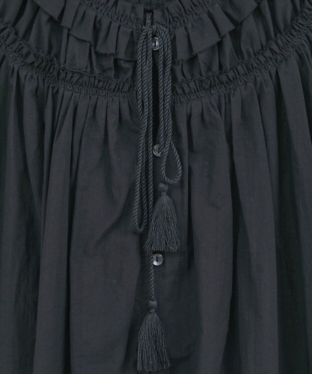 earth music&ecology ギャザーロングワンピース Black