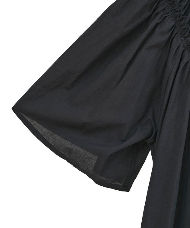 earth music&ecology ギャザーロングワンピース Black