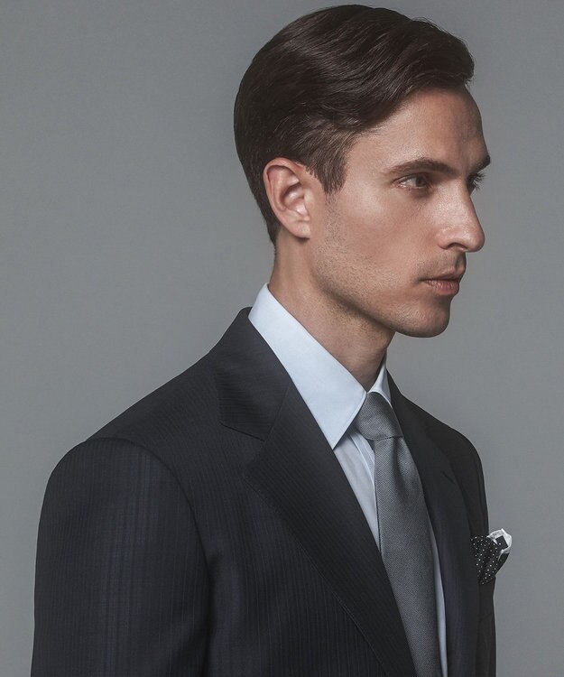 GOTAIRIKU 通年仕様【DORMEUIL/ドーメル】ミレニアル  3ピーススーツ(ネイビー) ネイビー系1