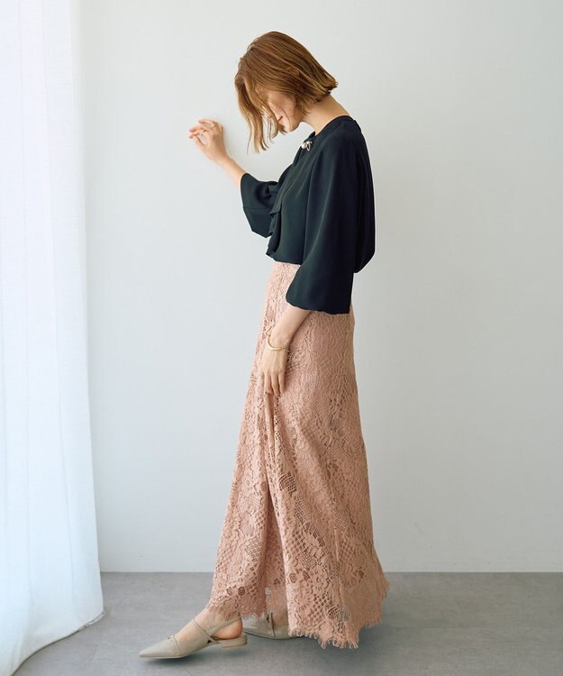 YECCA VECCA スカラップレースマーメイドスカート Black