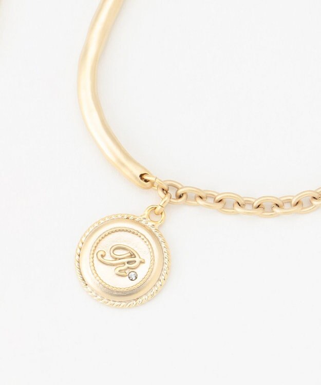 J.PRESS LADIES 【WEB限定・リバーシブル】 イニシャルコイン ブレスレット R