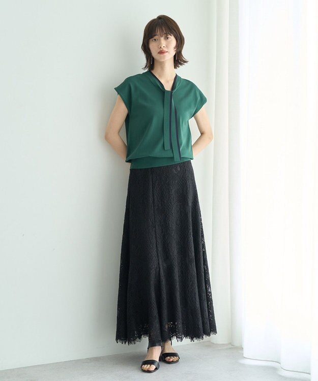 YECCA VECCA スカラップレースマーメイドスカート Black