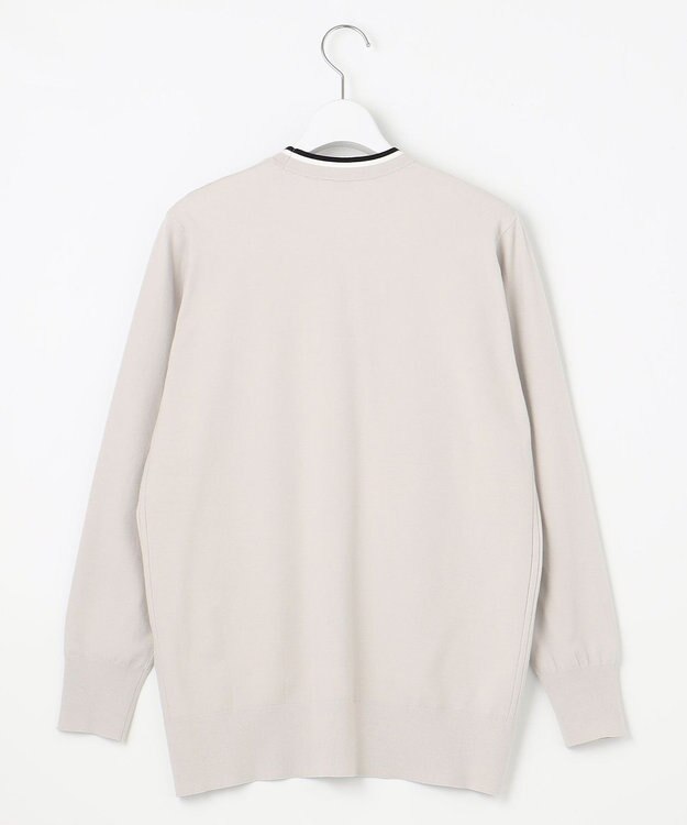 J.PRESS LADIES L 【洗える】RAYON STRETCH PLAIN Vネック カーディガン ライトグレー系