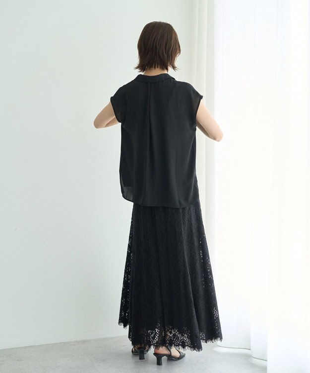 YECCA VECCA スカラップレースマーメイドスカート Black