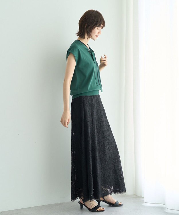 YECCA VECCA スカラップレースマーメイドスカート Black