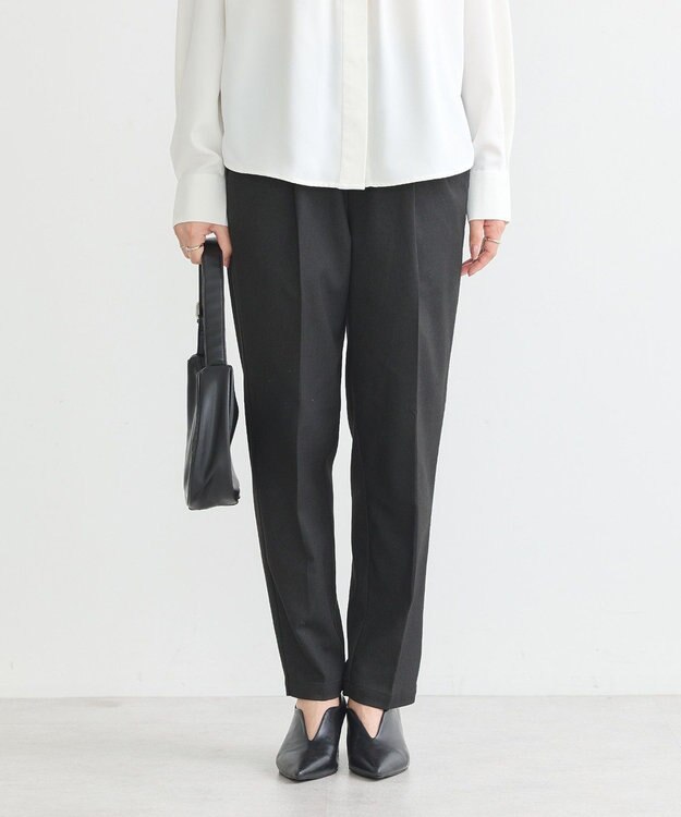 earth music&ecology 裏起毛テーパードパンツ Black