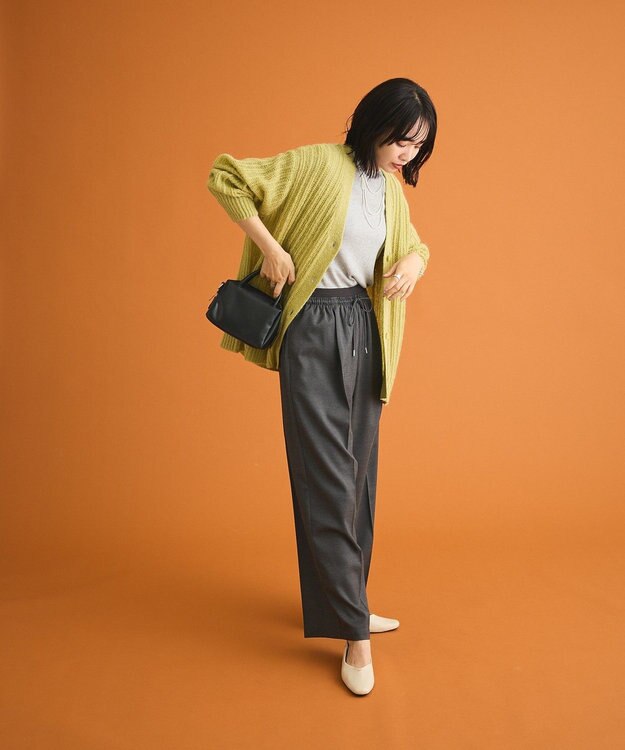 Green Parks シアーニットＶネックカーディガン Green