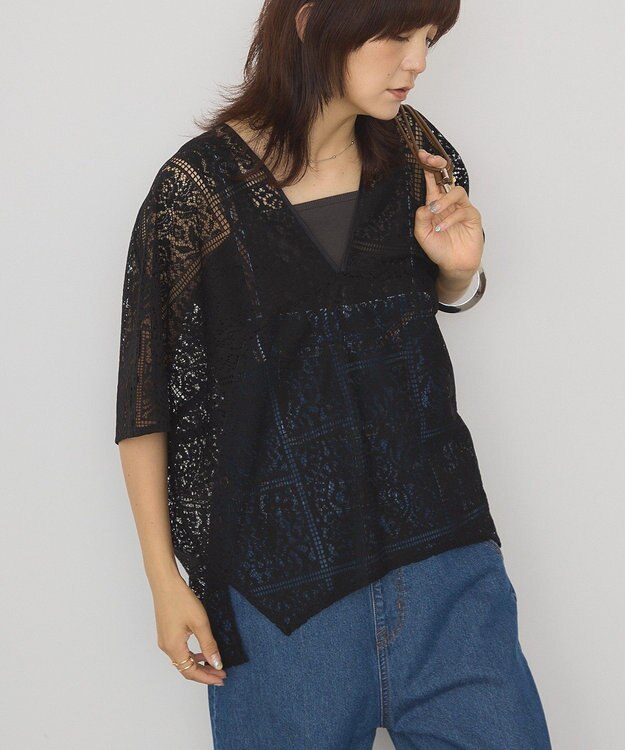 AMERICAN HOLIC レースコクーンプルオーバー Black