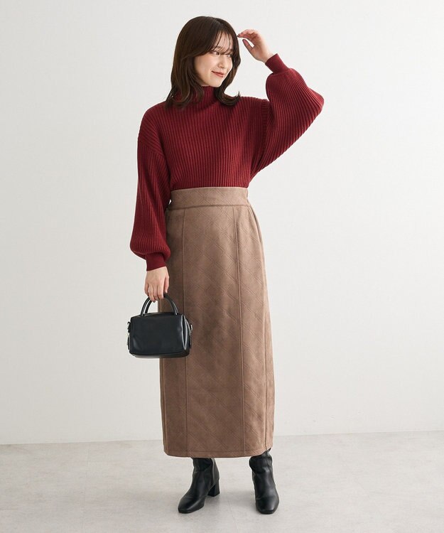 Green Parks ・ｓｗｉｎｇ　ｂｙ　ボトルネックラメニット Bordeaux