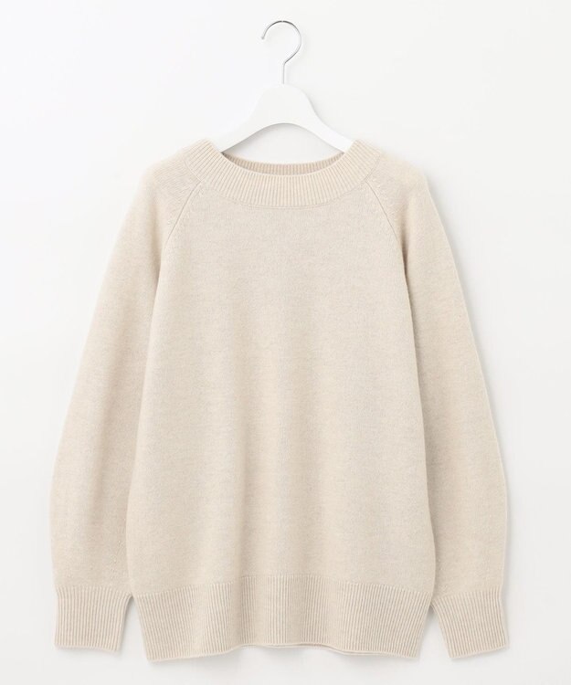 自由区 L 【洗える】ウールカシミヤブレンド ボートネックプルオーバー ベージュ系