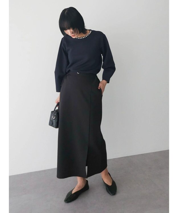 Green Parks パール付ポンチカットプルオーバー Navy