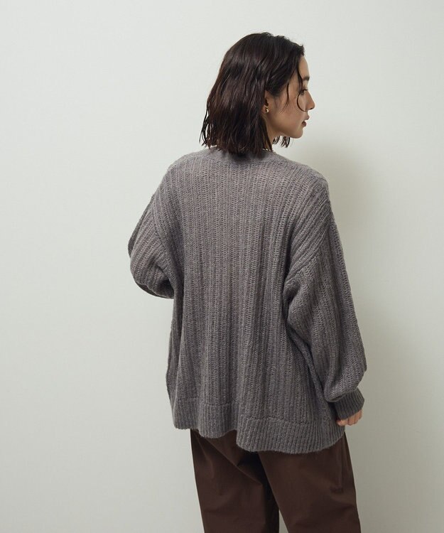 Green Parks シアーニットＶネックカーディガン Gray