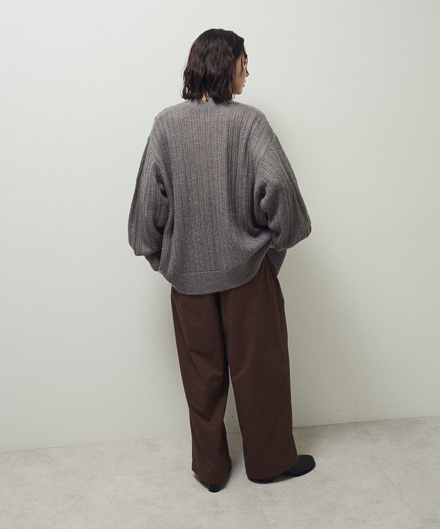 Green Parks シアーニットＶネックカーディガン Gray