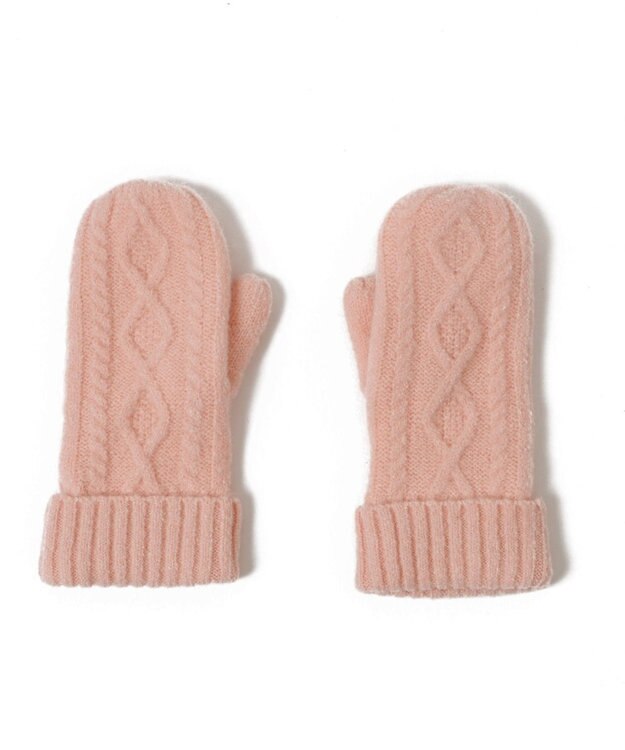 WEGO 【手袋】ケーブルミトングローブ ライトピンク