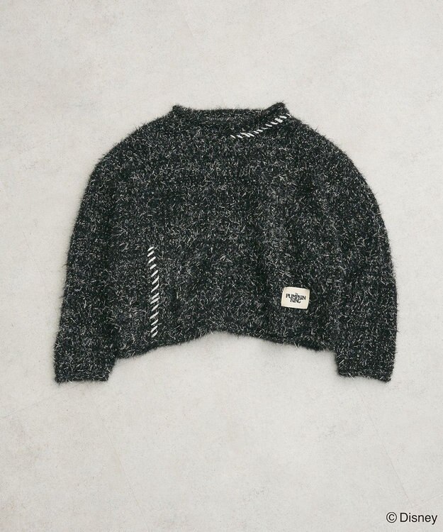 Green Parks ナイトメア／ラメメッシュニットプルオーバー Black