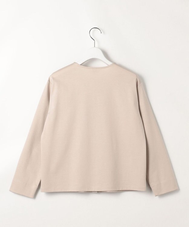 J.PRESS LADIES S 40Gポンチ クルーネック カーディガン ベージュ系