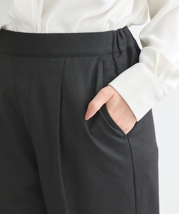 earth music&ecology 裏起毛テーパードパンツ Black