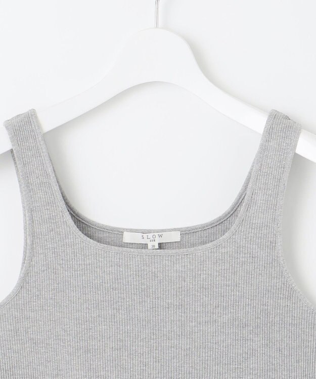 23区 【SLOW/一部店舗限定】好評につき新色追加！ラメリブジャージー タンクトップ ライトグレーラメ