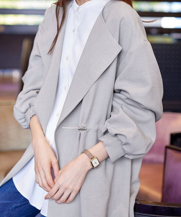 Tiaclasse 【洗える】パフスリーブ着流しコート グレー