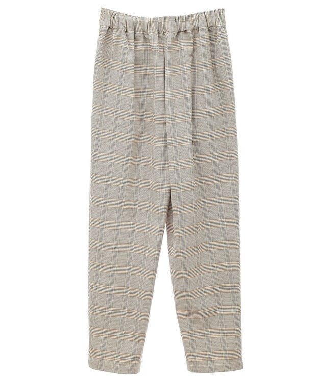 earth music&ecology 裏起毛テーパードパンツ Check Brown