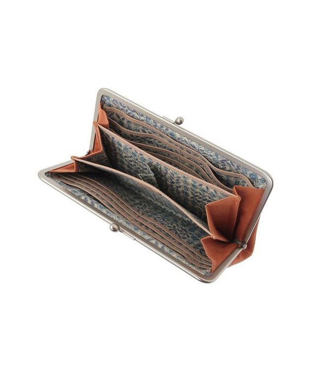 genten アンティーコ×LIBERTY 口金長財布 オレンジ