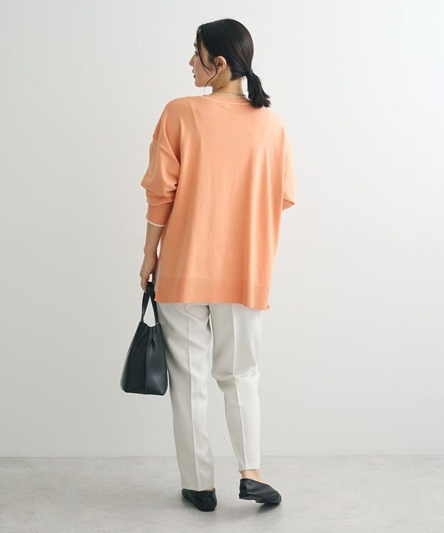 Green Parks アンチピリングライン入りニットプルオーバー Orange