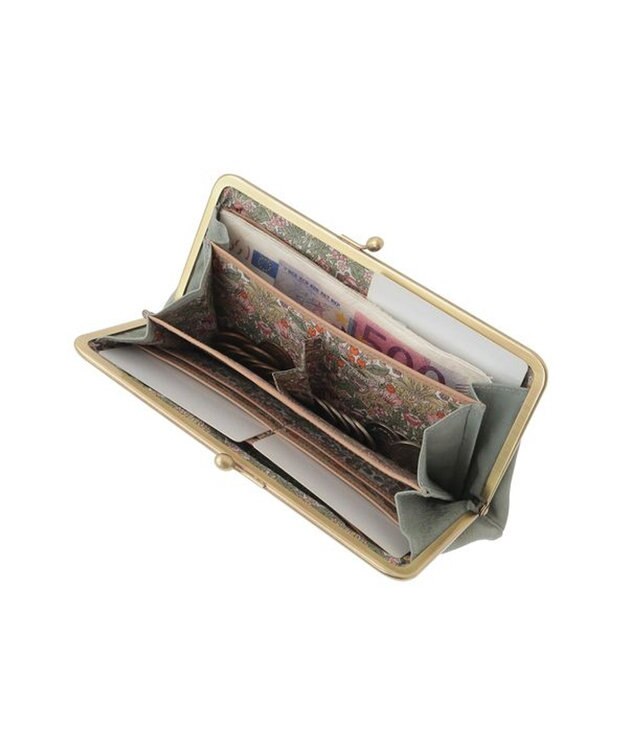 genten アンティーコ×LIBERTY 口金長財布 オレンジ