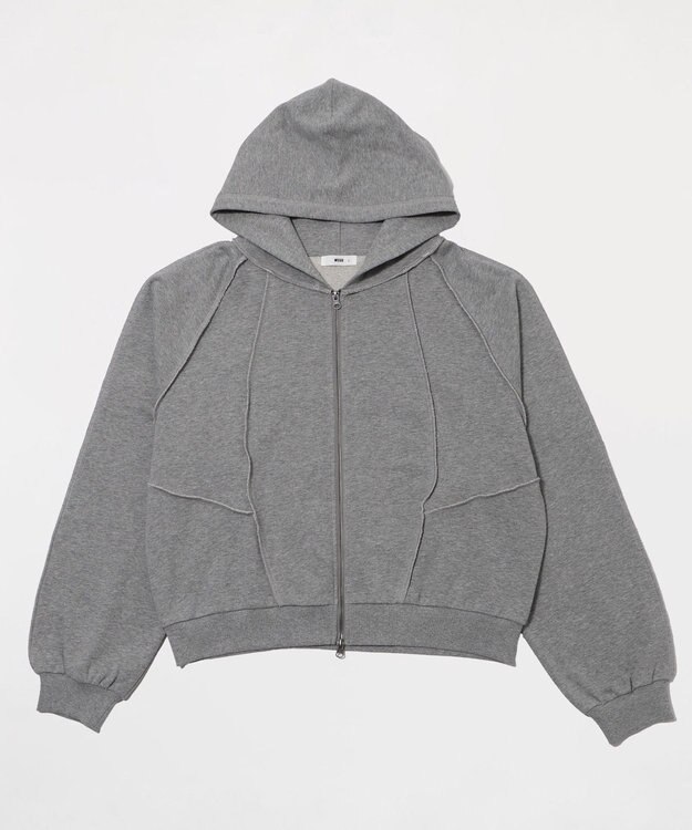 WEGO 【ユニセックス着用ITEM/MLサイズ展開】スウィッチングZIPパーカー 杢グレー