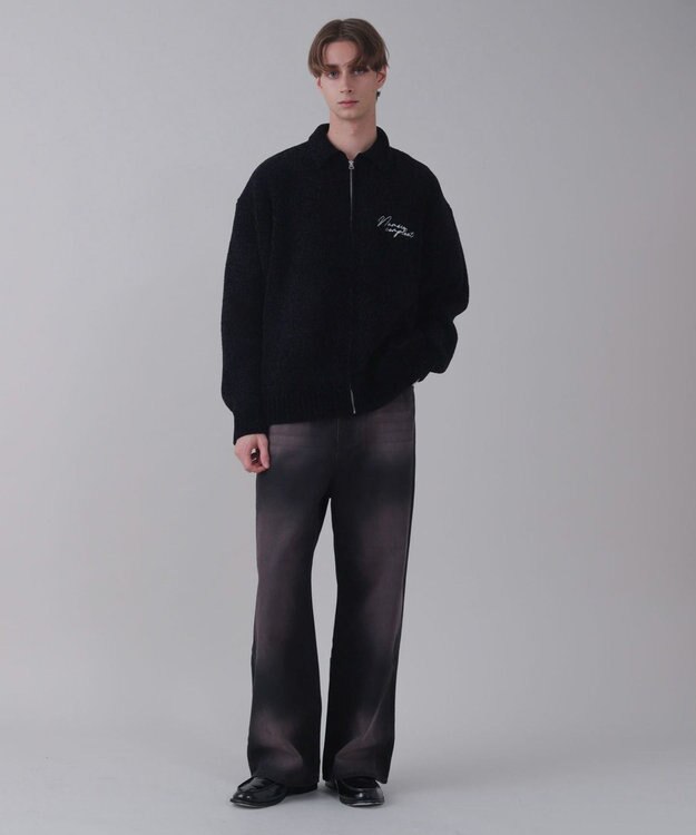 WEGO 【ユニセックス着用ITEM/SMLサイズ展開/ウエスト調整可】バギーデニムパンツ ブラックその他