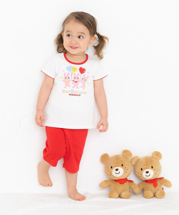 MIKI HOUSE HOT BISCUITS 【80-120cm】 キャビット ルームウェア 上下セット 赤
