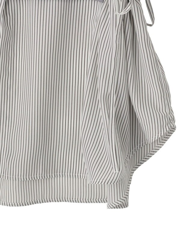 Green Parks 脇リボンドッキングチュニック Stripe Gray