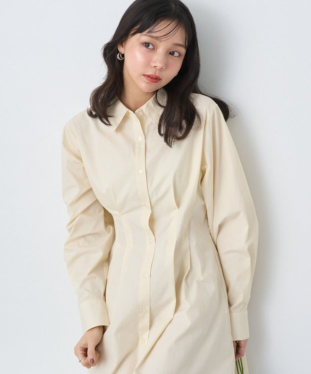 earth music&ecology ウエストタックシャツミニワンピース Yellow