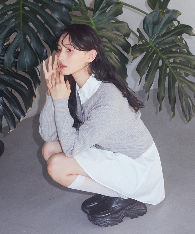 earth music&ecology ウエストタックシャツミニワンピース Off White