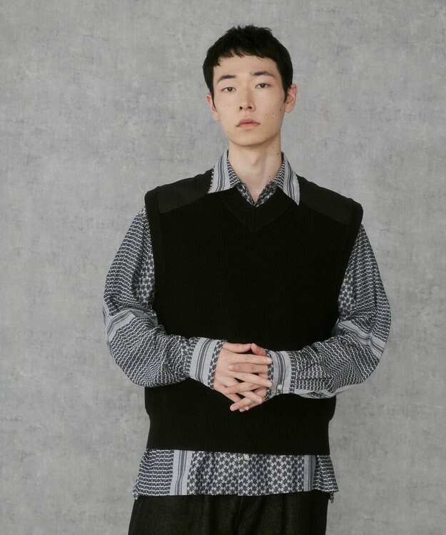 WEGO Vネックニットベスト ブラック