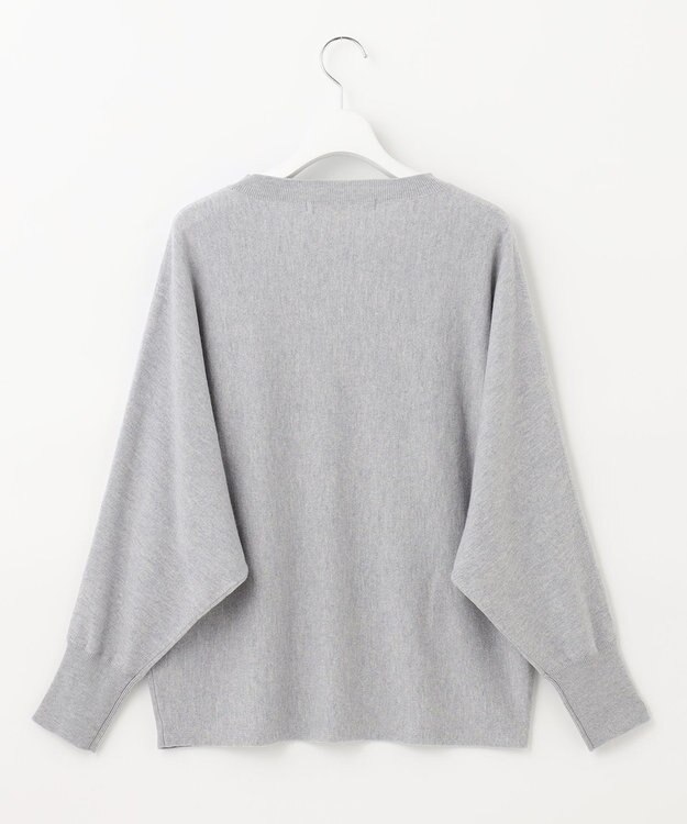 自由区 【洗える】ソフトウールハイゲージ ドルマンスリーブニット ライトグレー系