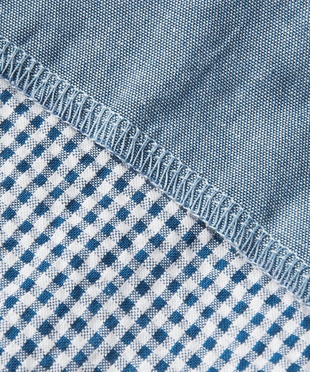 MIKI HOUSE HOT BISCUITS 【70-90cm】 顔ドン　デニムロンパース 紺×白