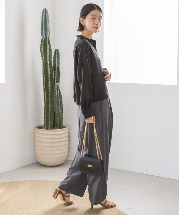 AMERICAN HOLIC シアーショート丈ブラウス Black