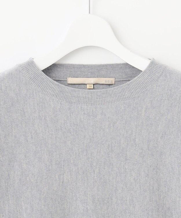 自由区 L 【洗える】ソフトウールハイゲージ ドルマンスリーブニット ライトグレー系