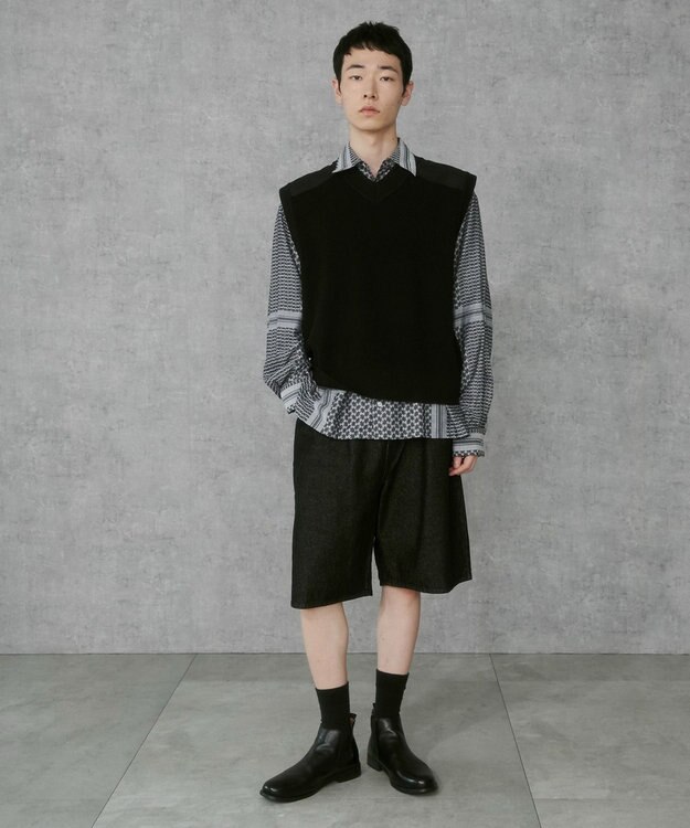 WEGO Vネックニットベスト ブラック