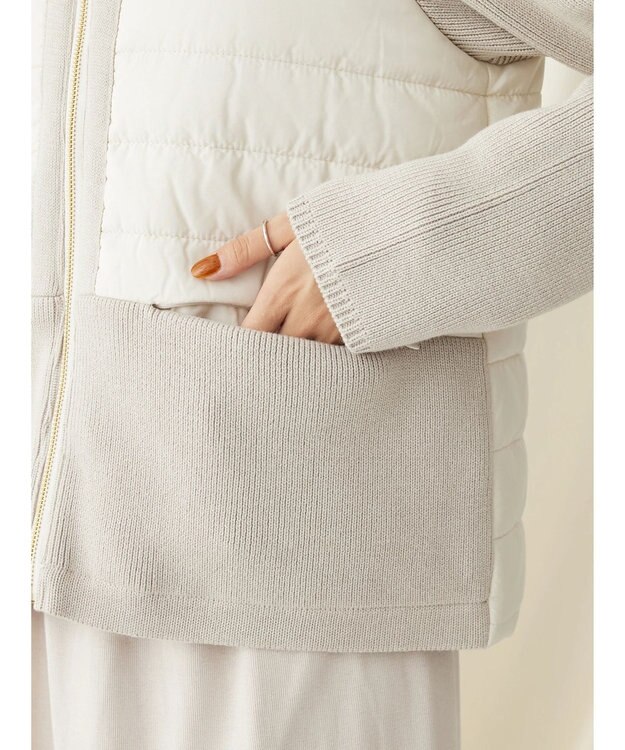 CRAFT STANDARD BOUTIQUE 中綿×ニット切替ジャケット Ivory