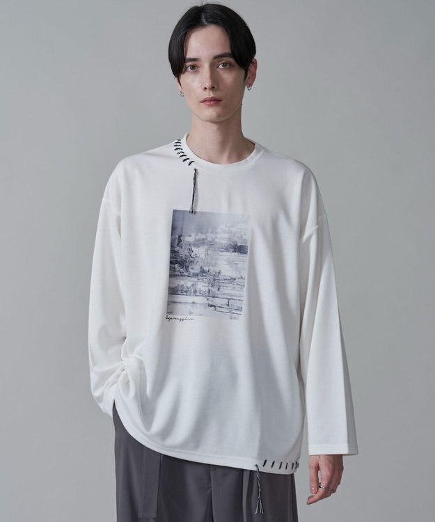 WEGO グラフィックステッチT（LS） ホワイト