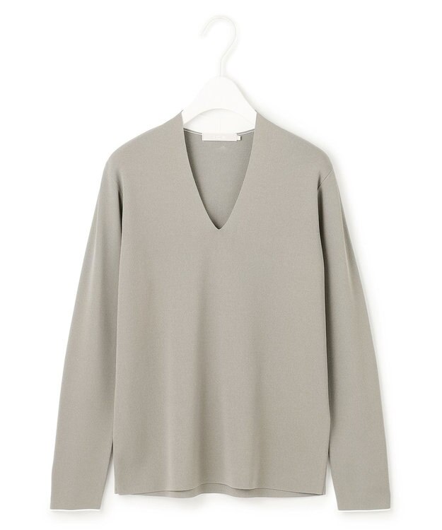 ICB 【洗える】 シンセティックフルニードル Vネックプルオーバー カーキ系