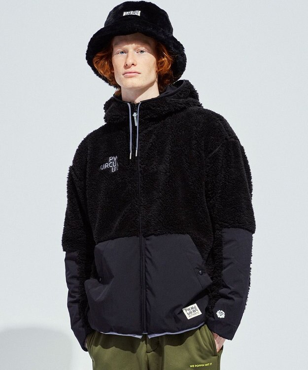 PW CIRCULUS 【MEN】フェイクファーブルゾン ブラック系