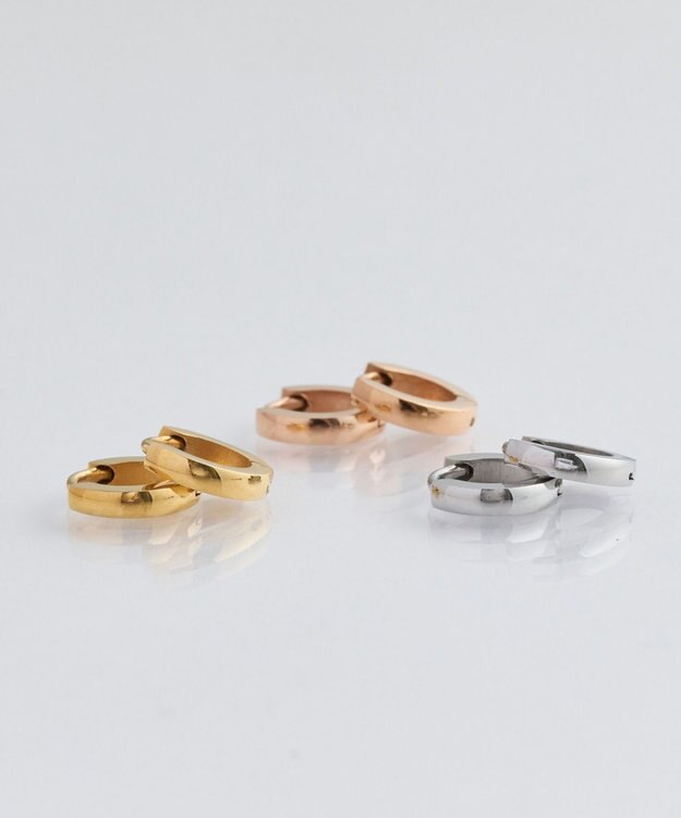 Phoebe 【金属アレルギー対応】ワンタッチメタルフープミニピアス　シルバー/サージカルステンレス シルバー