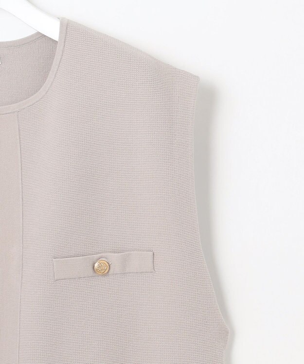 J.PRESS LADIES L 【洗える】VIS/PE ROME ニット ジレベスト グレージュ系