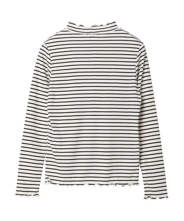 earth music&ecology チェーンリブハイネックプルオーバー Border