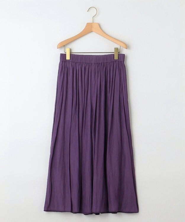 組曲 【秋色追加！大人気定番アイテム】ギャザーライトデシン パンツ パープル系