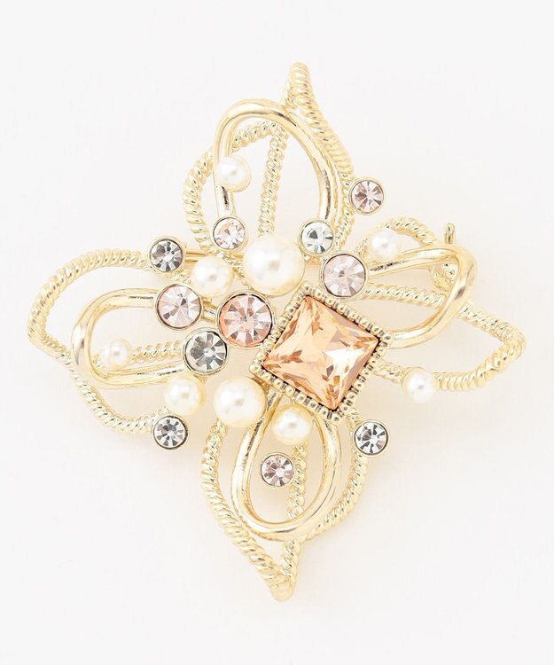 ANY SIS フルールビジュー調 ブローチ ライトゴールド