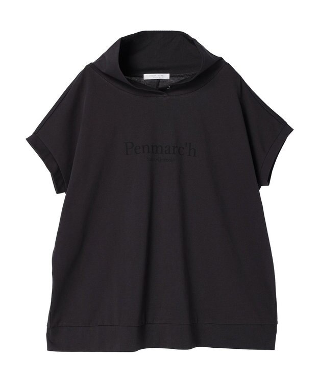 Green Parks フレンチスリーブ抜け襟カットプルオーバー Charcoal Gray